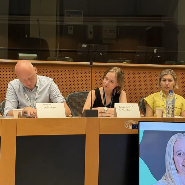 Karolina Gruzel on the panel at AI Act in Romania conference